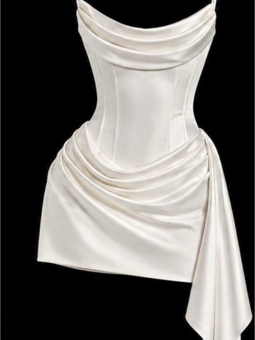 Babyboo By Maara Bianca Cowl Neck Corset Mini Dress White